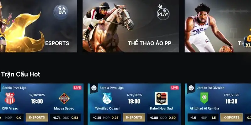 Thể thao DN88 — SABA bóng đá, CMD368 esports, UG Sport bóng rổ, FB Sports đa môn